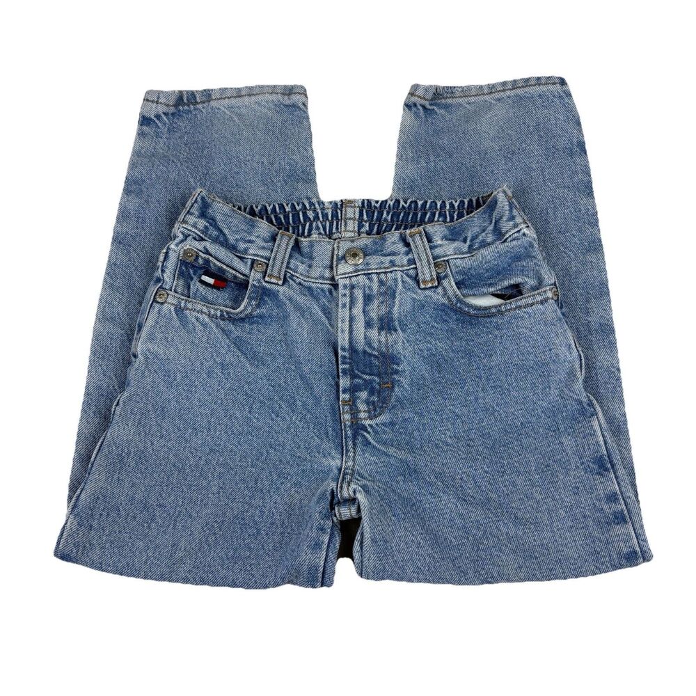 Vintage Y2K Tommy Hilfiger Jeans Boys 6 Light Denim Elastic Waist Straight Leg